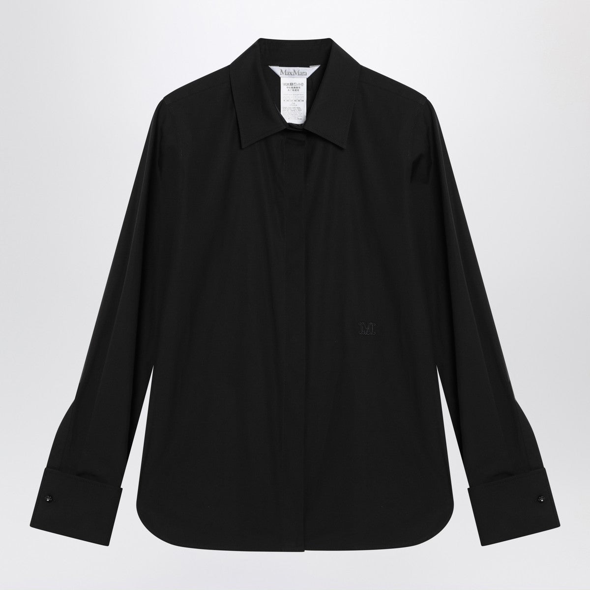 Max Mara Black cotton shirt with logo Max Mara