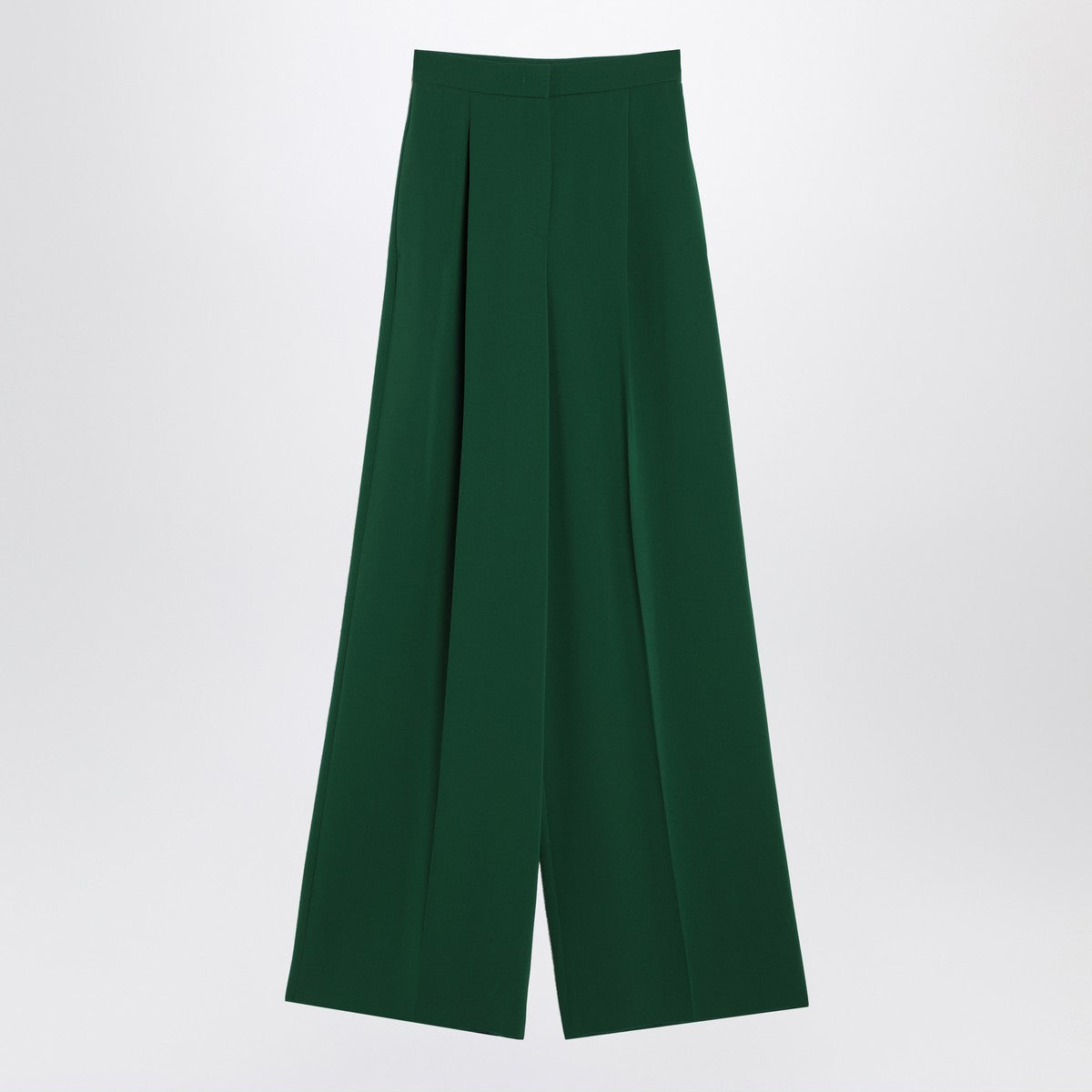 Max Mara Wide emerald green cady trousers Max Mara