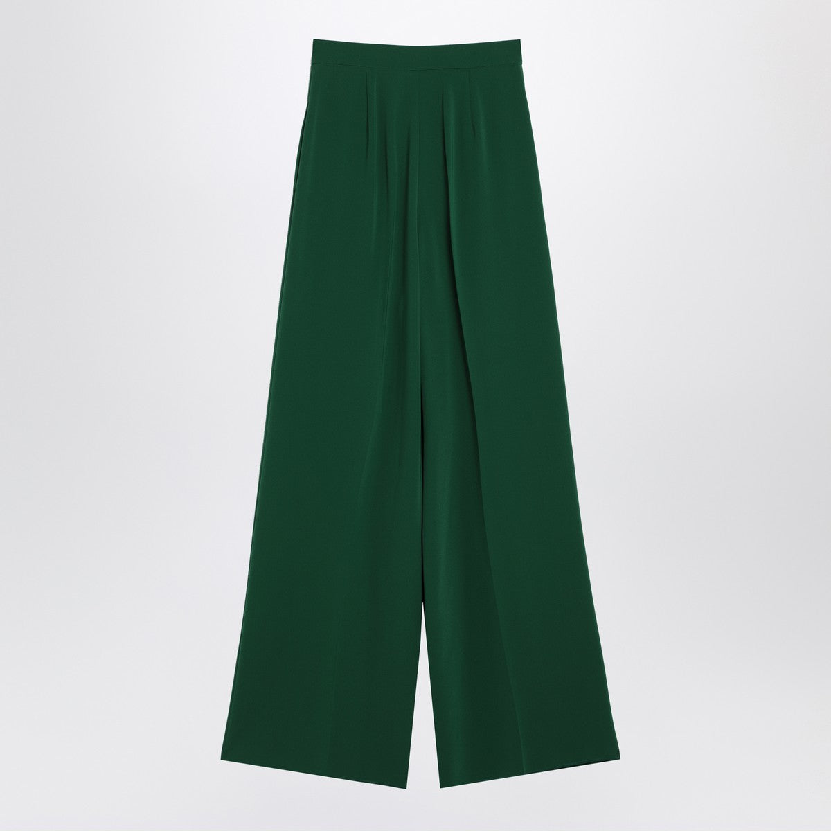 Max Mara Wide emerald green cady trousers Max Mara