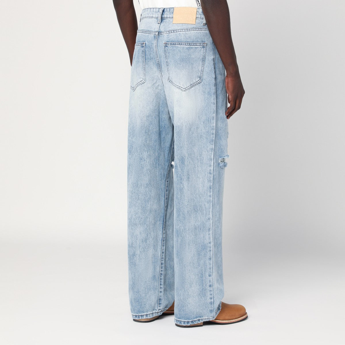 Basketcase Gallery Light blue washed jeans with rips Basketcase Gallery