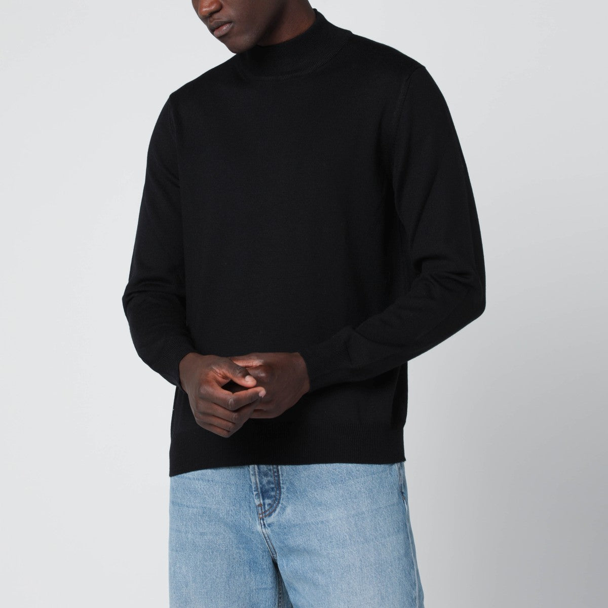 Tagliatore Black wool turtleneck sweater Tagliatore