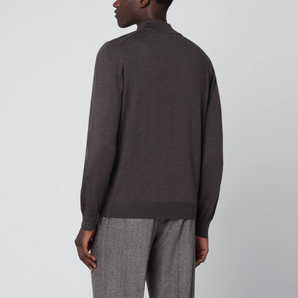 Tagliatore Taupe wool turtleneck sweater Tagliatore