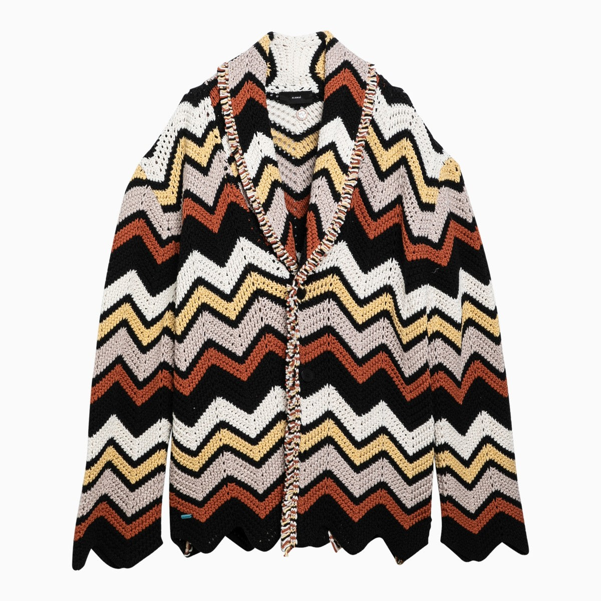 Alanui Cardigan in crochet zig zag multicolore Alanui