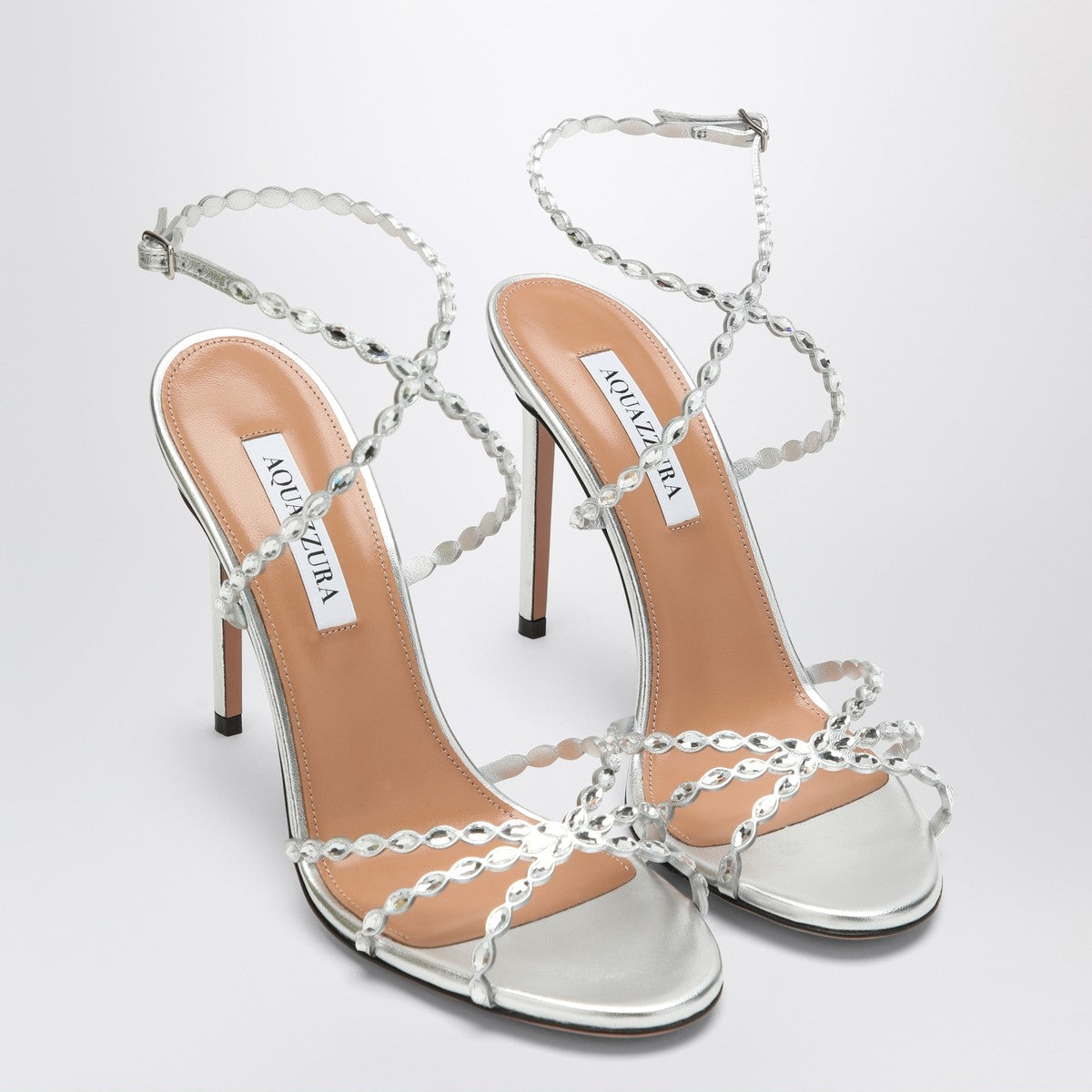 Aquazzura Love Struck silver sandals with crystals Aquazzura