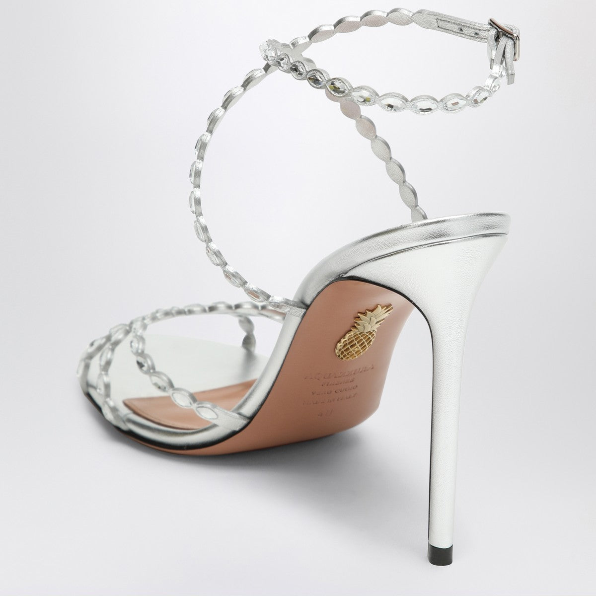 Aquazzura Love Struck silver sandals with crystals Aquazzura