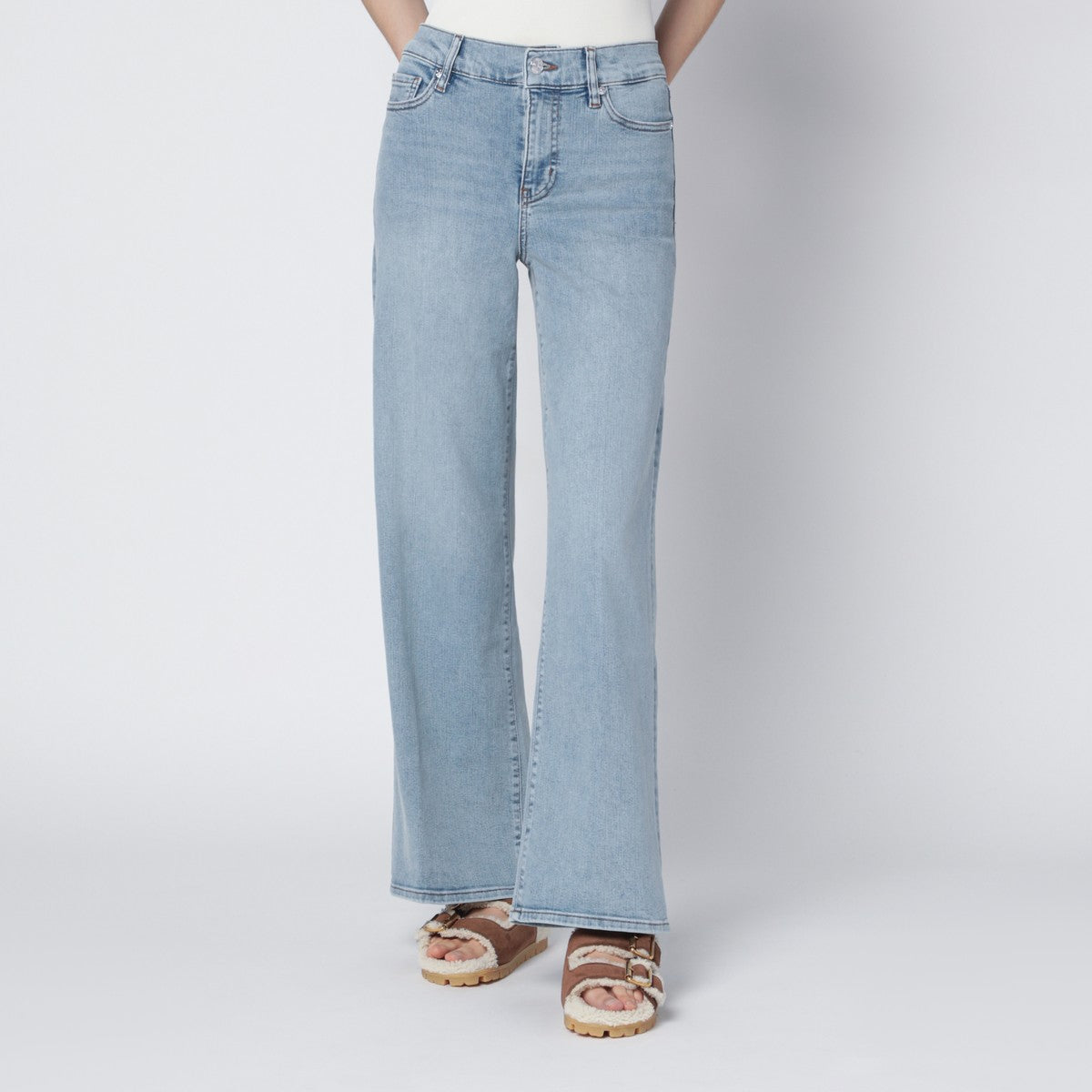 Frame Le Slim Palazzo jeans in Tribute light blue Frame