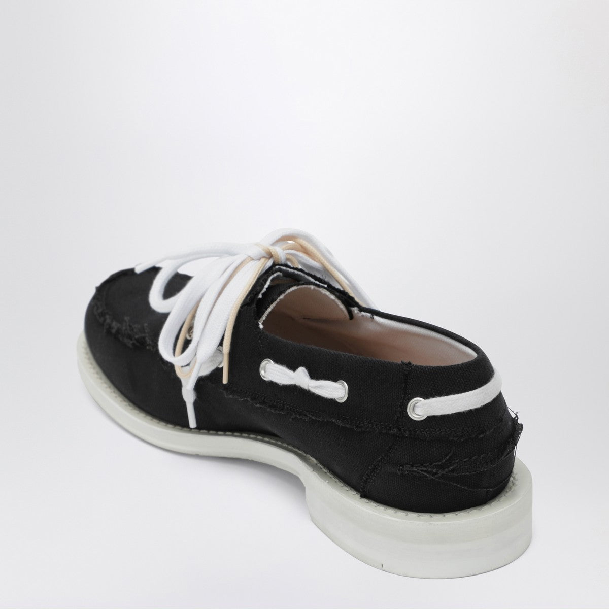 Magliano X D2 Black fabric boat shoes Magliano X D2