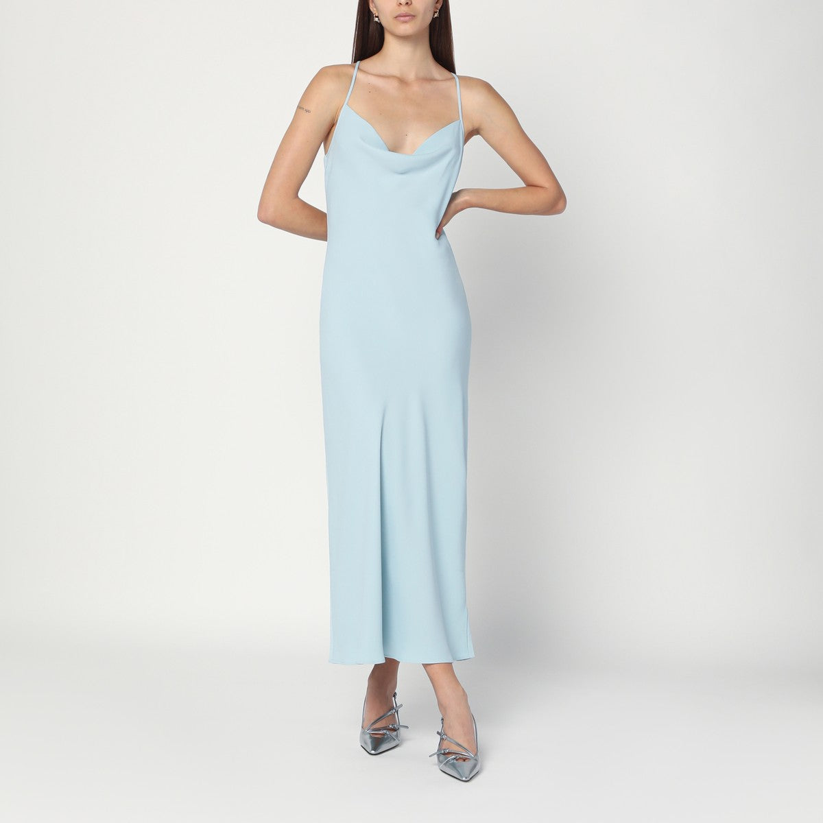 Calvin Klein Light blue slip dress in crêpe Calvin Klein