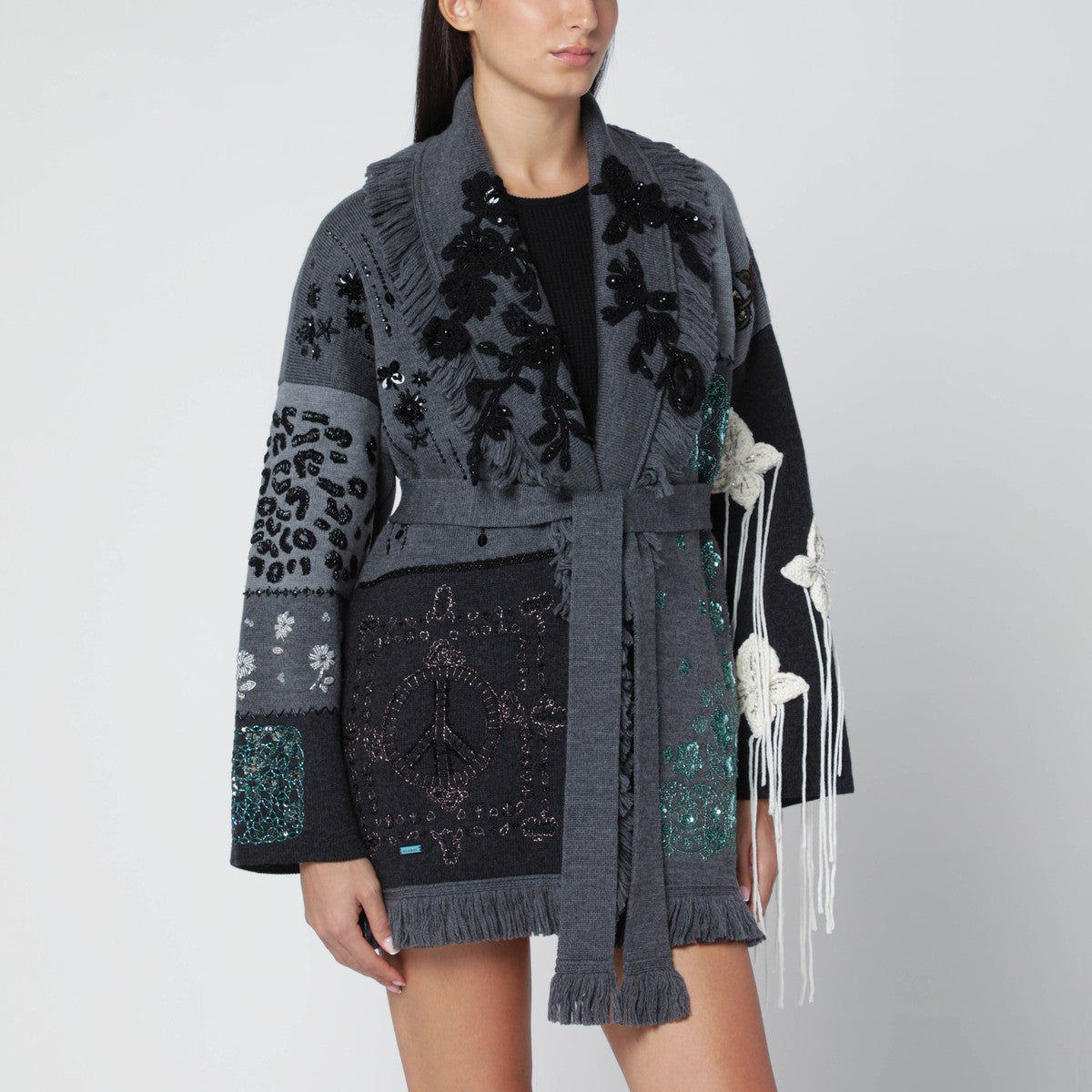 Alanui Dark grey “Midnight In Manhattan” cardigan Alanui