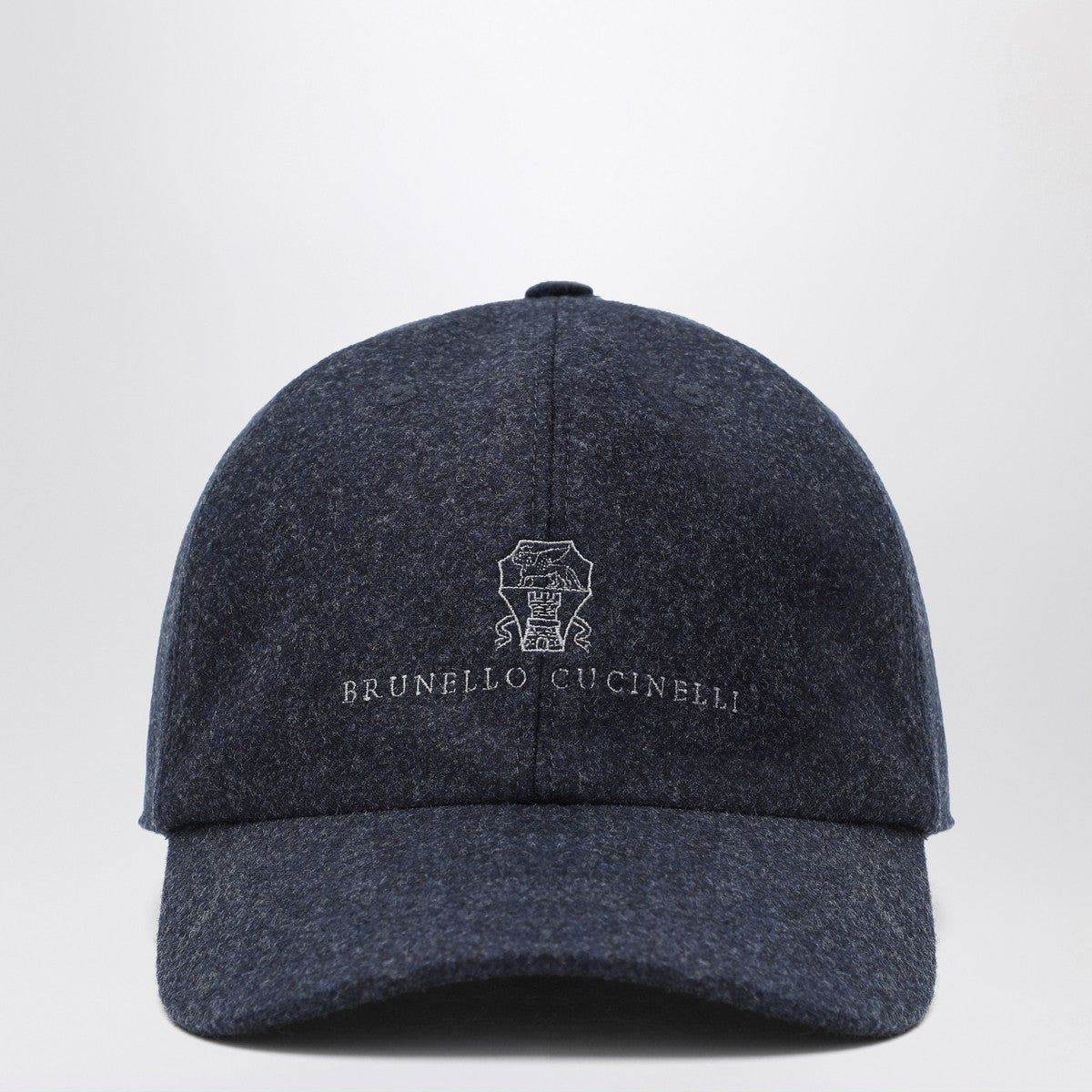 Brunello Cucinelli Grey-blue wool baseball cap Brunello Cucinelli