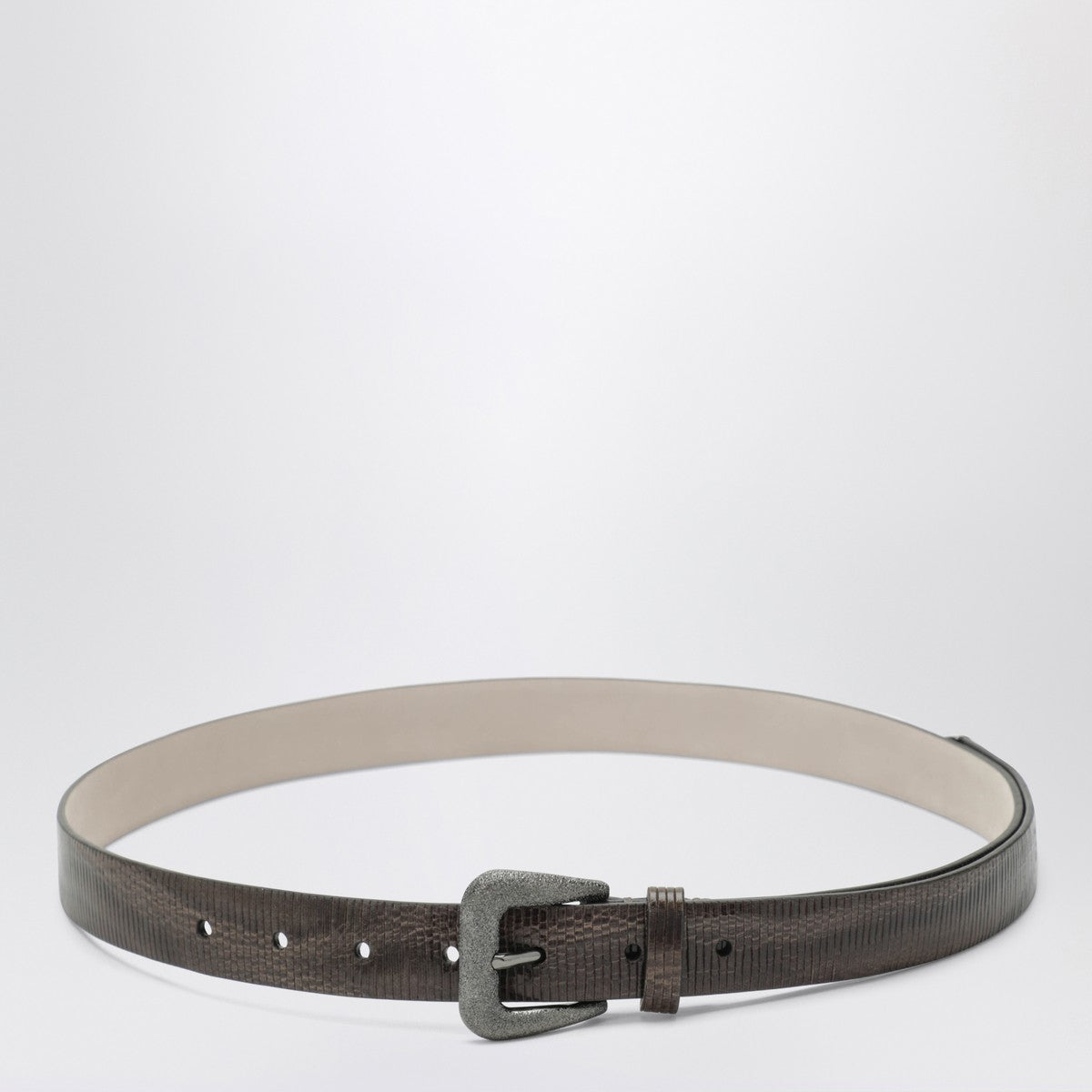 Brunello Cucinelli Olive-green leather belt Brunello Cucinelli