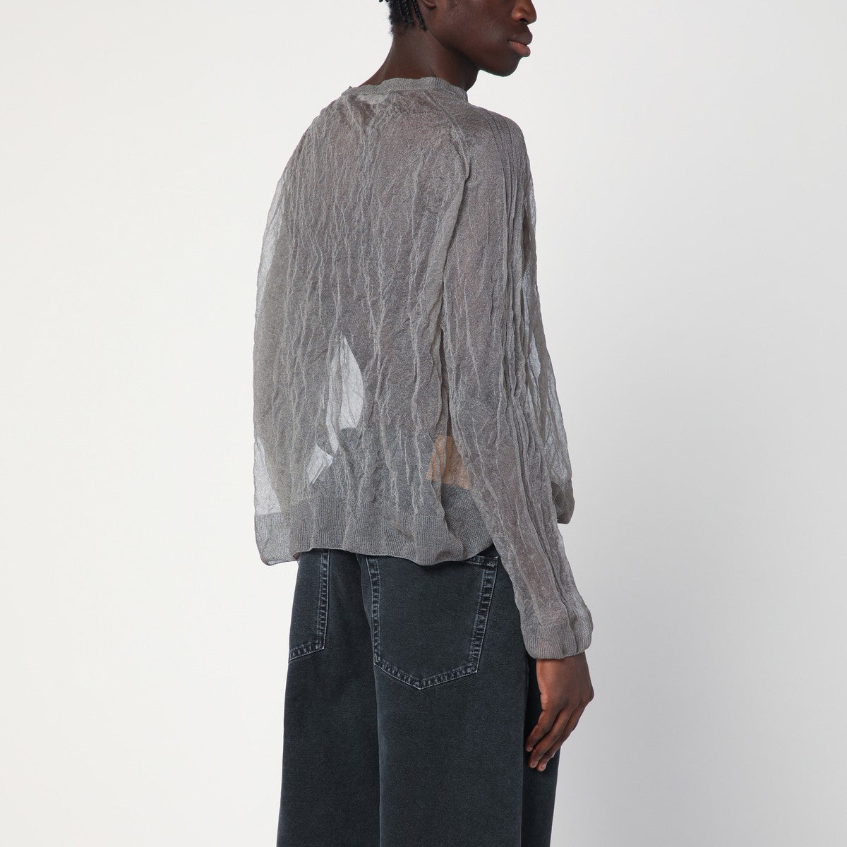 Our Legacy Semi-transparent grey sweater in silk blend Our Legacy