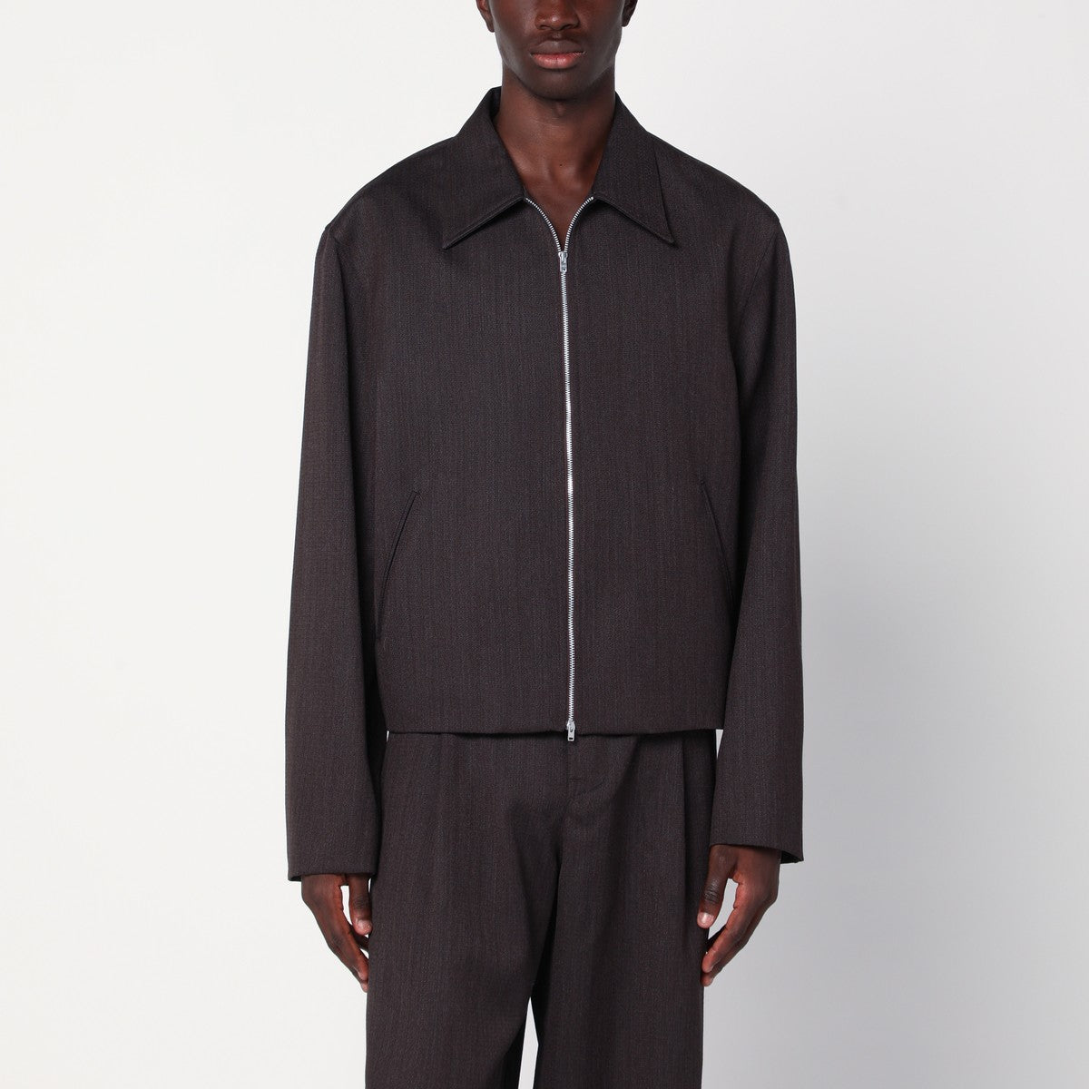 Our Legacy Brown zip-up wool jacket Our Legacy