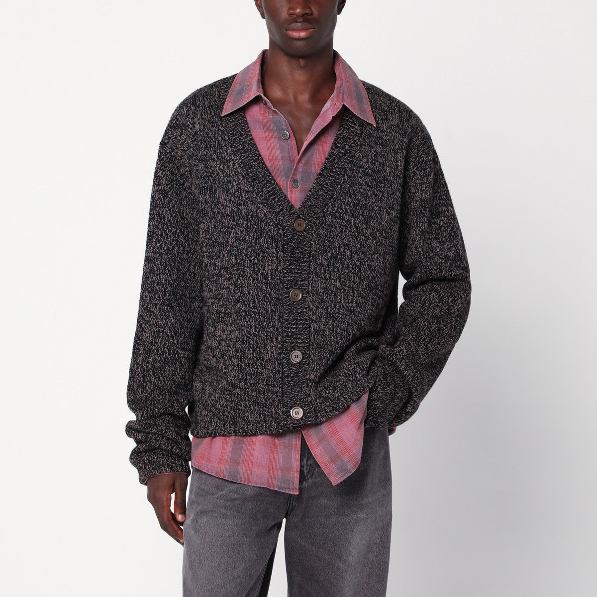 Our Legacy Brown textured wool cardigan Our Legacy