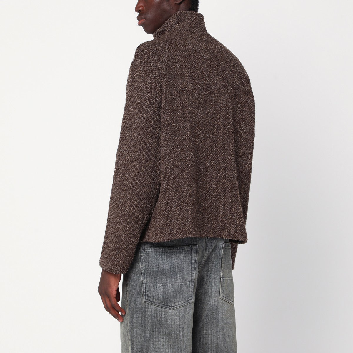 Our Legacy Brown textured zip-up jacket Our Legacy