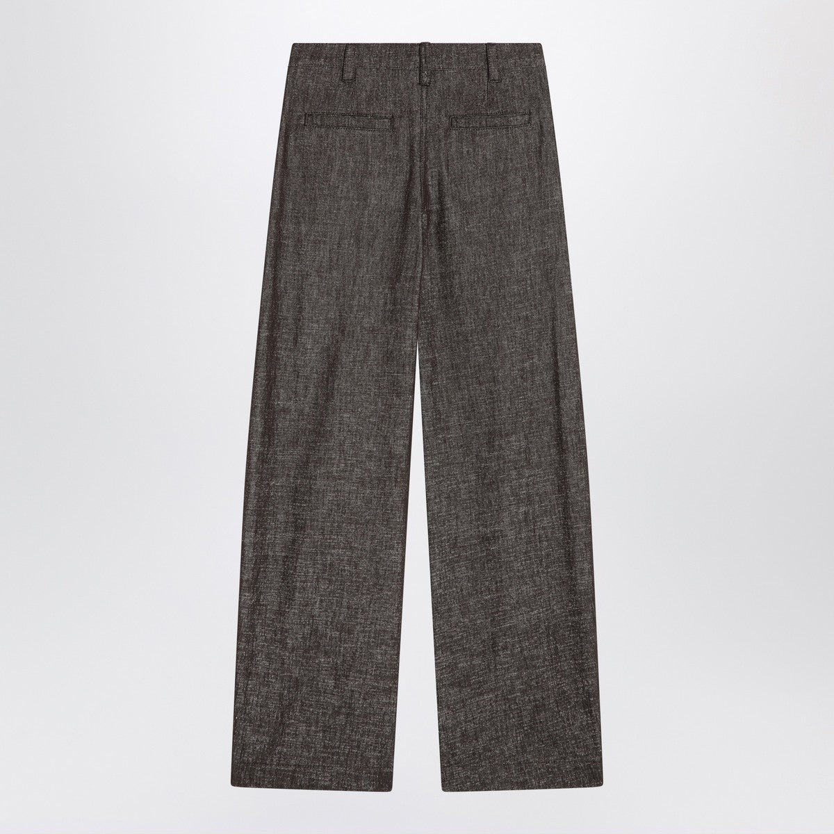 Brunello Cucinelli Wide brown trousers in cotton blend Brunello Cucinelli