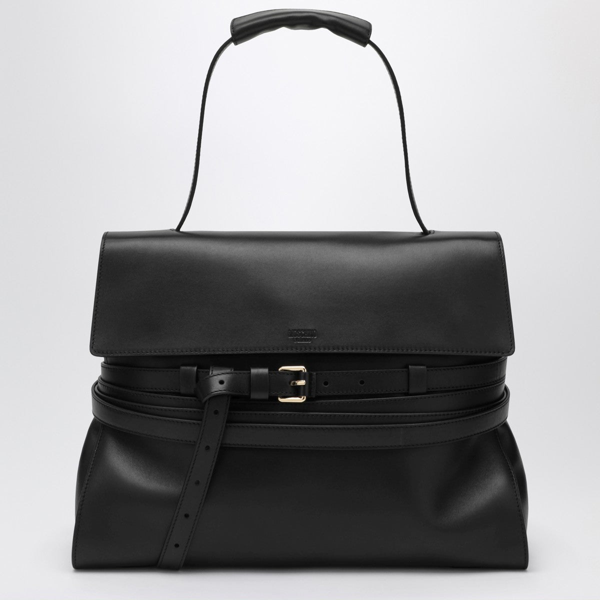 Moschino Large Handbag in Black Leather Moschino