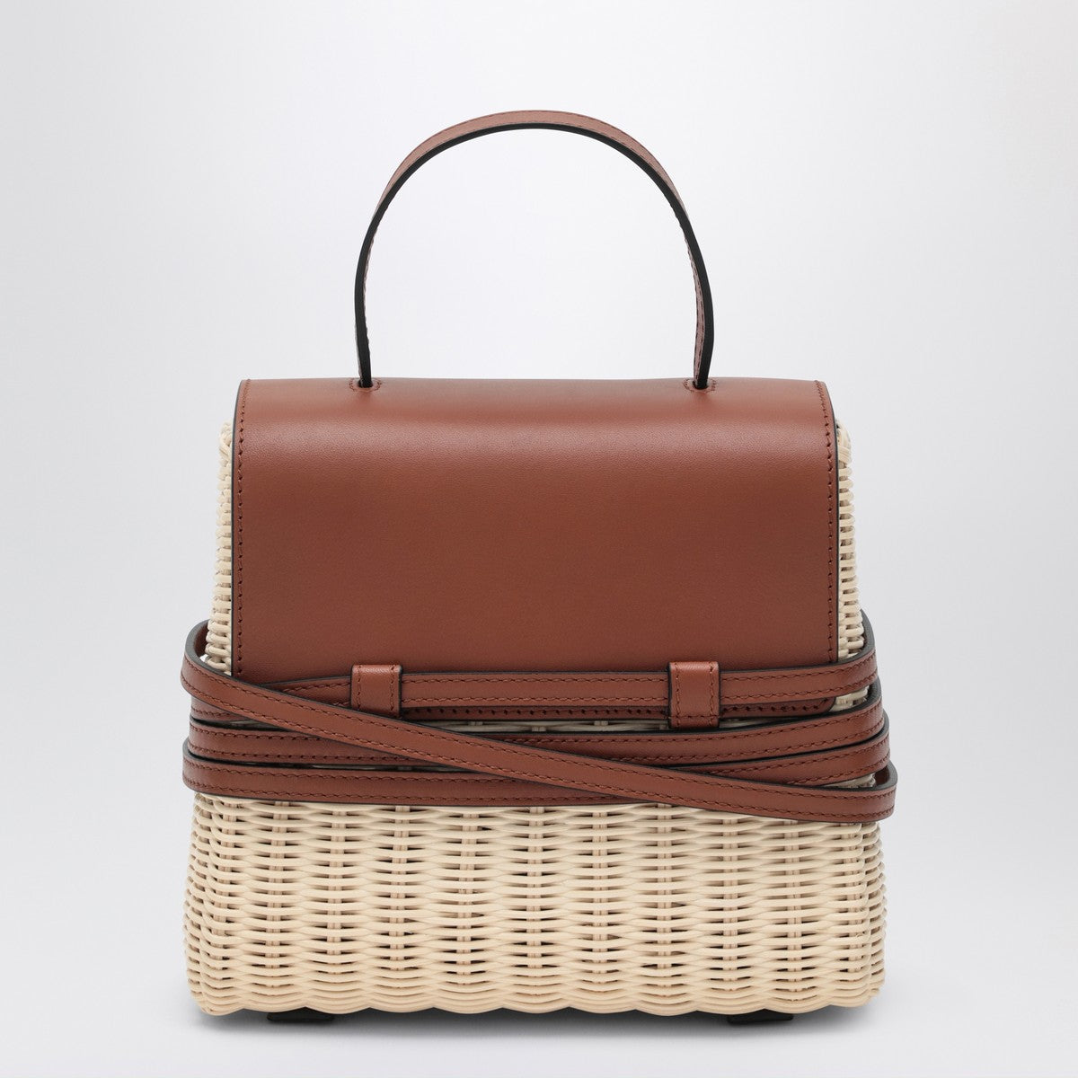 Moschino Tie Mie Bag in raffia and leather Moschino