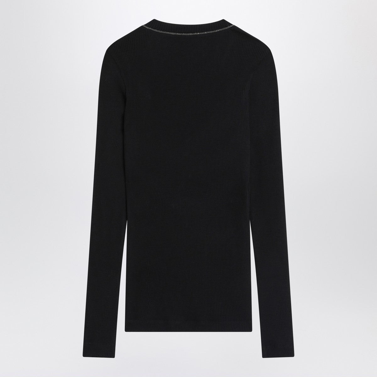 Brunello Cucinelli Blue ribbed wool sweater Brunello Cucinelli