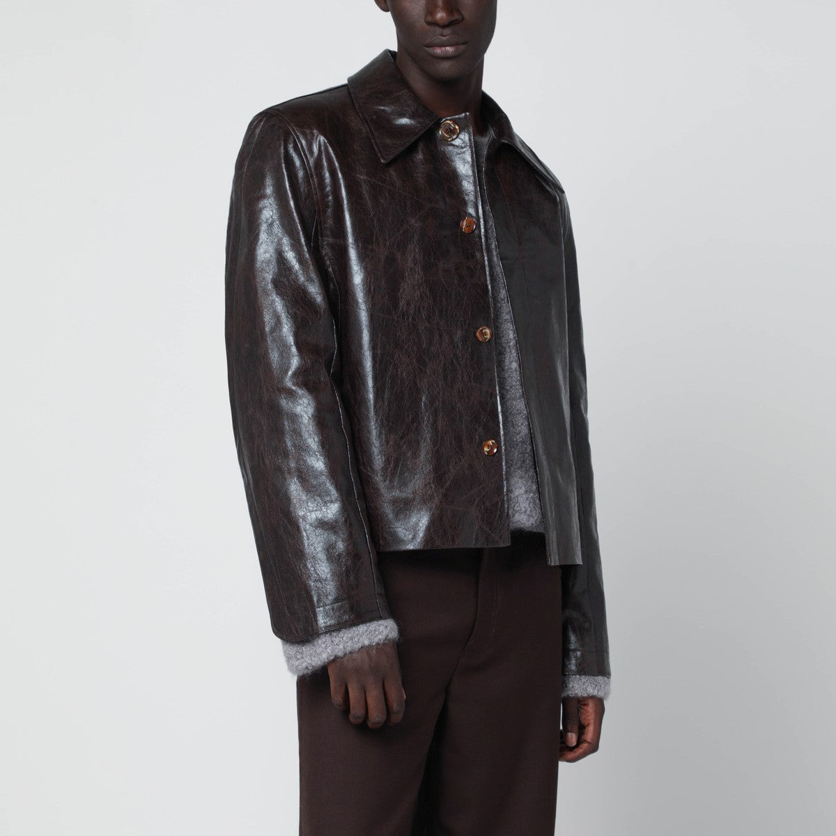 Séfr Keane brown jacket in coated polyester Séfr