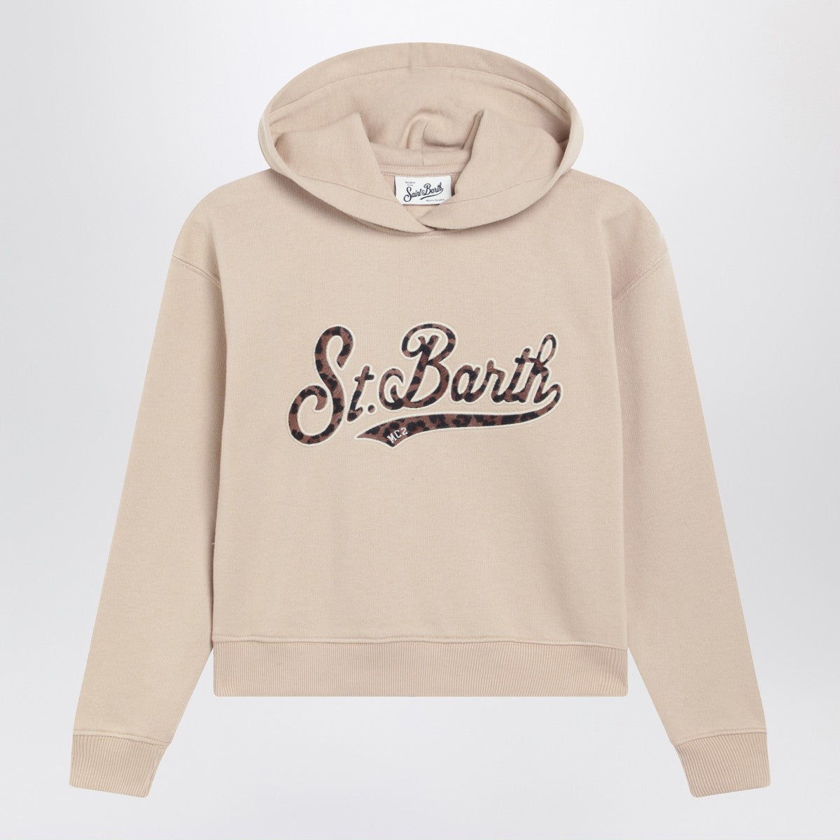 MC2 Saint Barth Beige sweatshirt with leopard logo embroidery MC2 Saint Barth