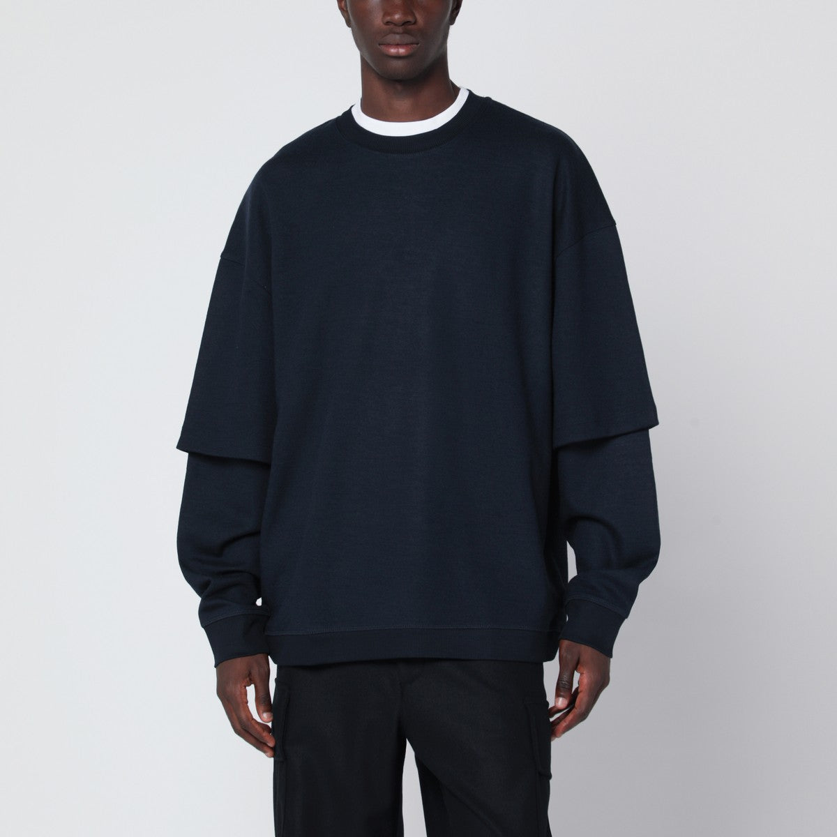 DARKPARK Navy blue Troy double-sleeve top Darkpark