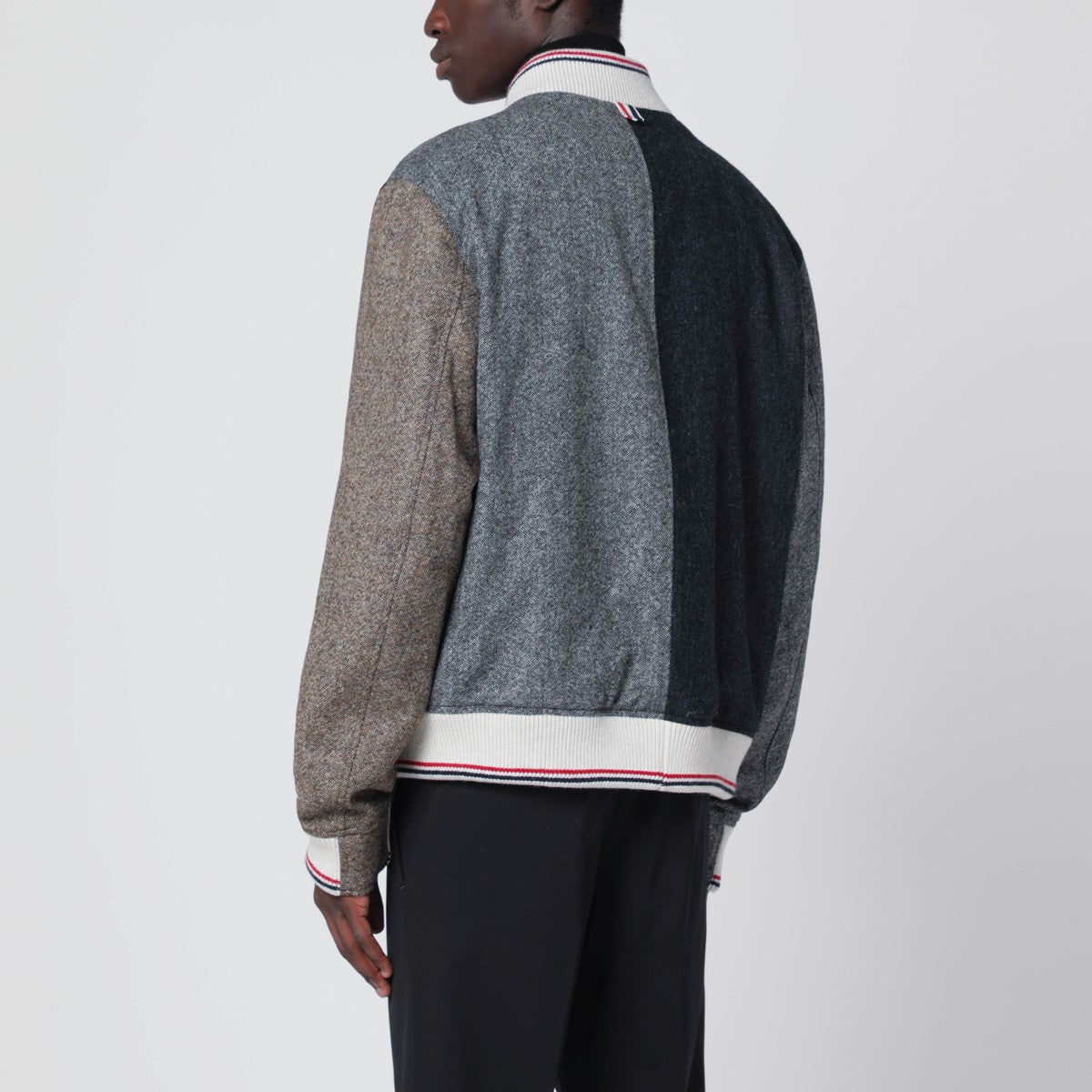 Thom Browne Colour-block wool bomber jacket Thom Browne