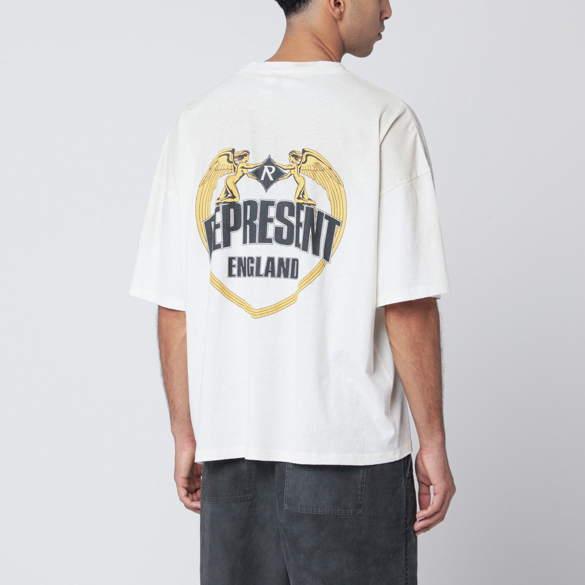 Represent Écru cotton-blend T-shirt Represent