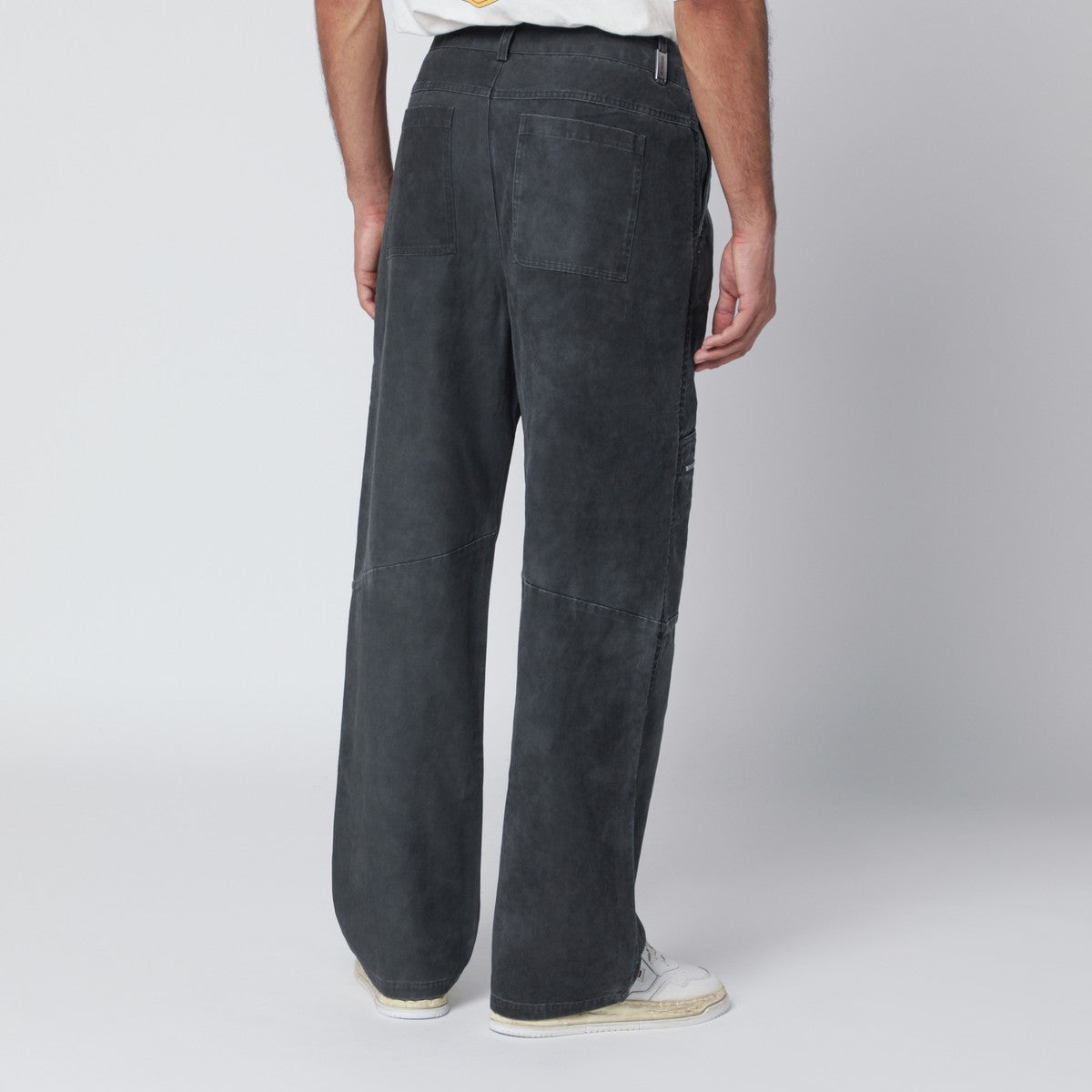 Represent Washed-effect black cotton trousers Represent