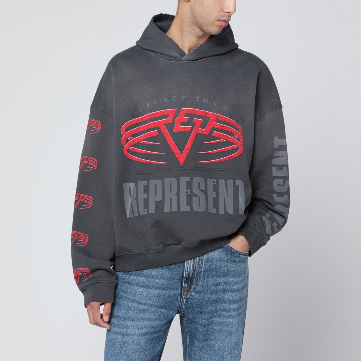 Represent Reversible Living Legacy Tour sweatshirt in grey Represent