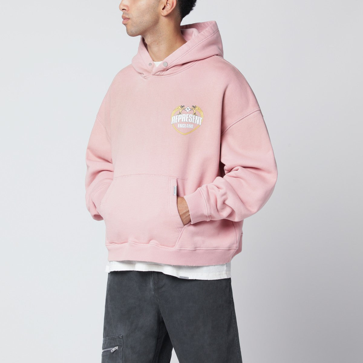 Represent Washed-effect pink hoodie Represent
