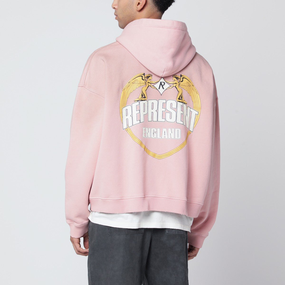 Represent Washed-effect pink hoodie Represent