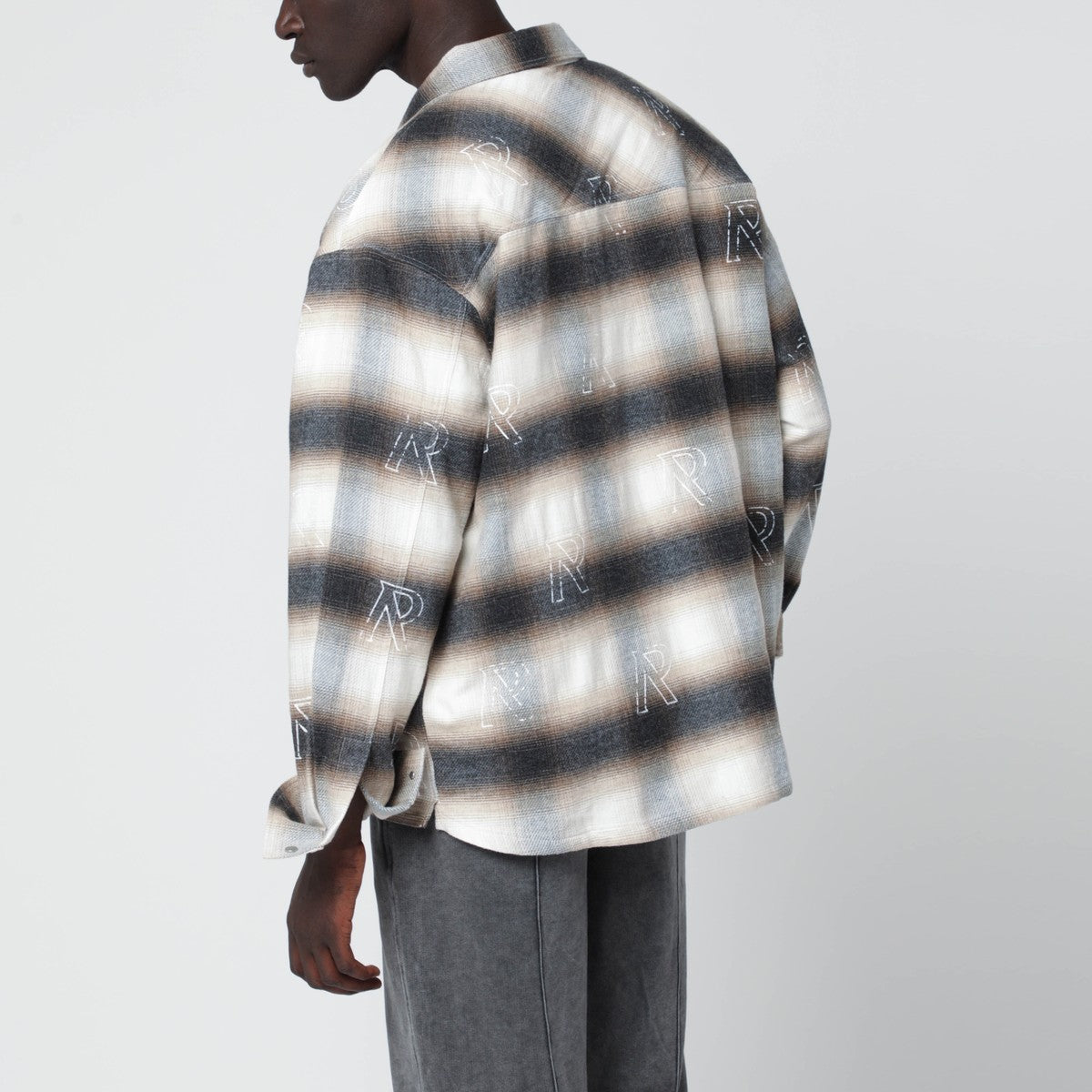 Represent Milk-colored flannel checked shirt Represent