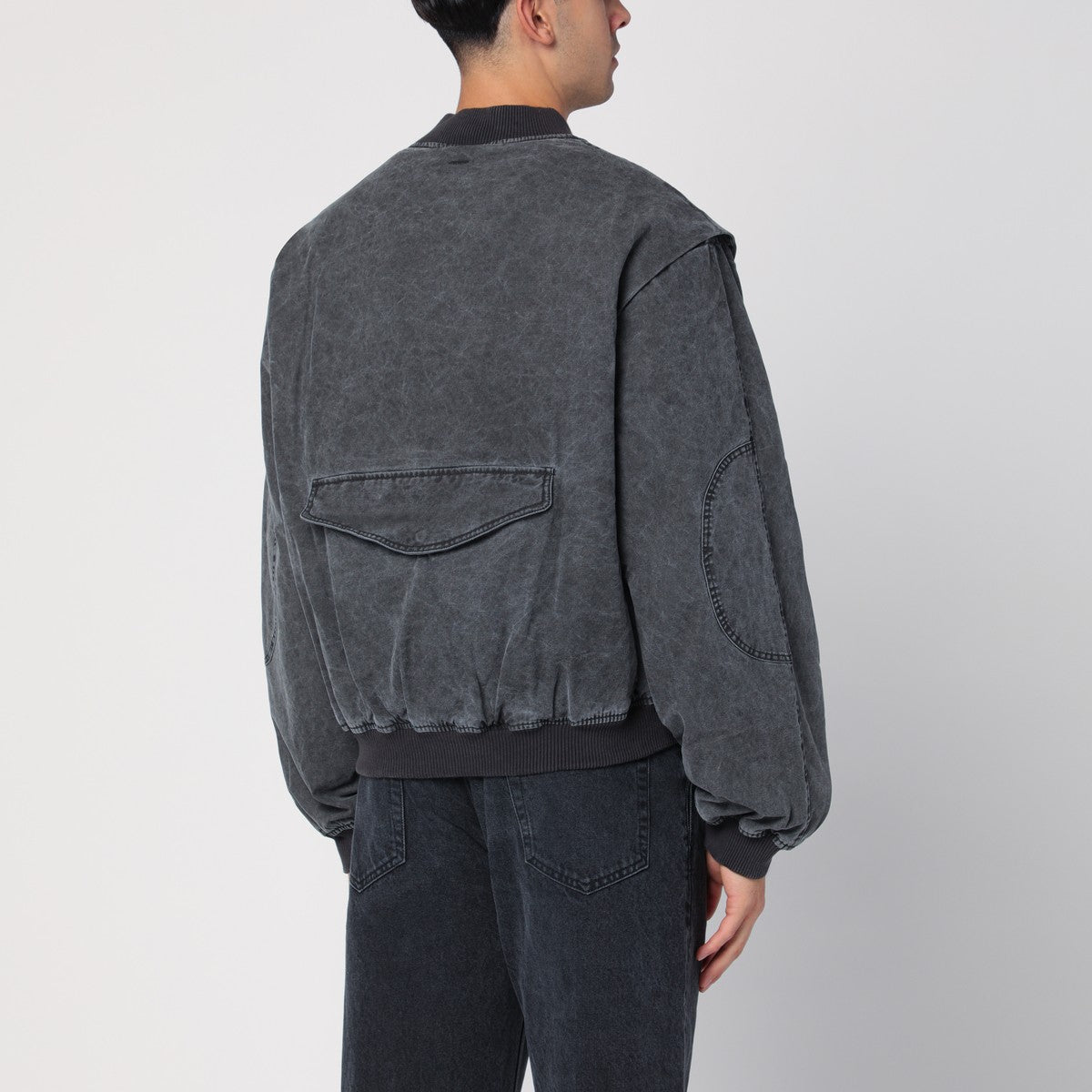 Represent Black washed cotton bomber jacket Represent