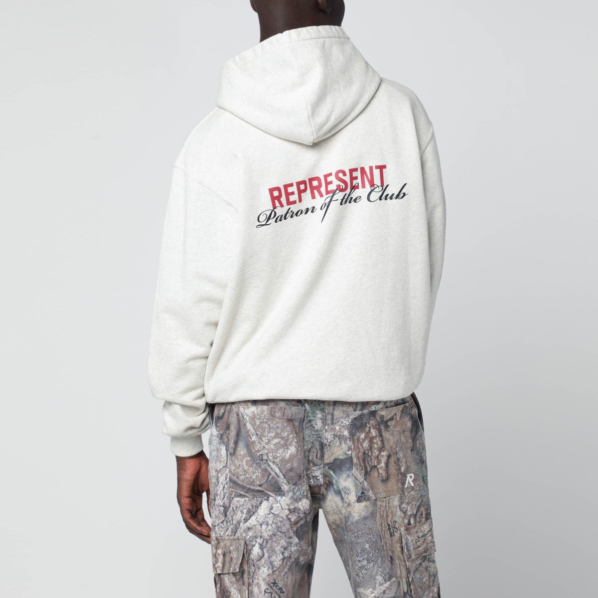Represent Cream cotton hoodie with logo Represent