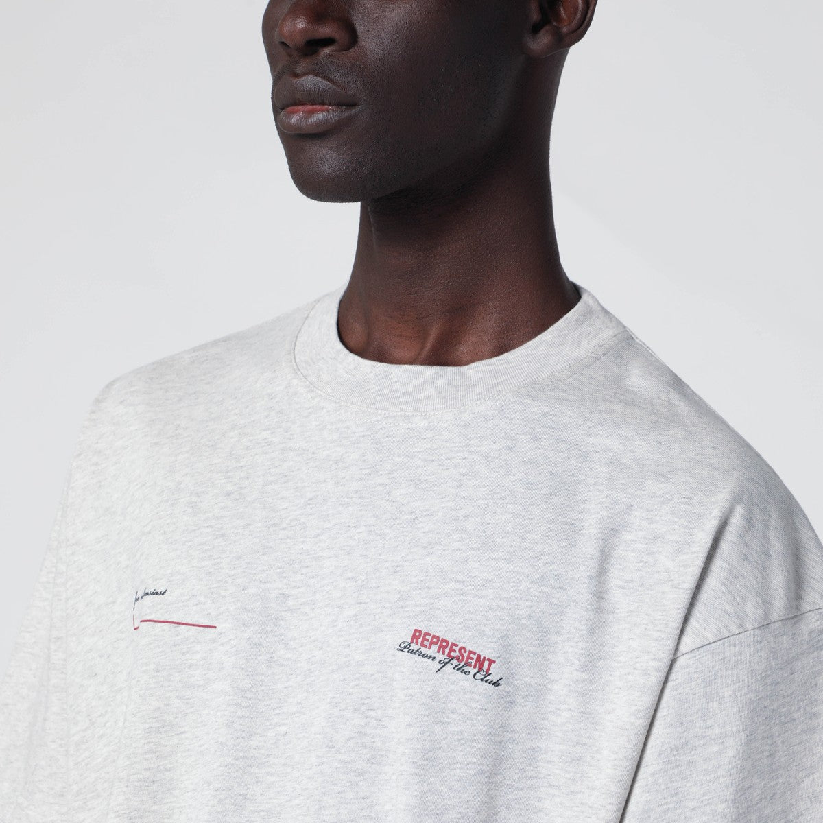 Represent Cream Marl T-shirt with logo Represent