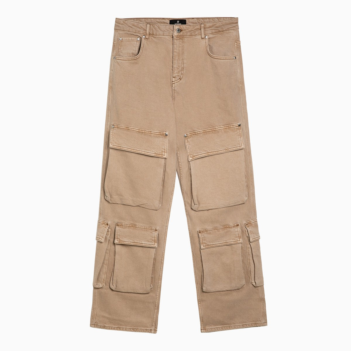 Represent R3Ca beige denim cargo trousers Represent