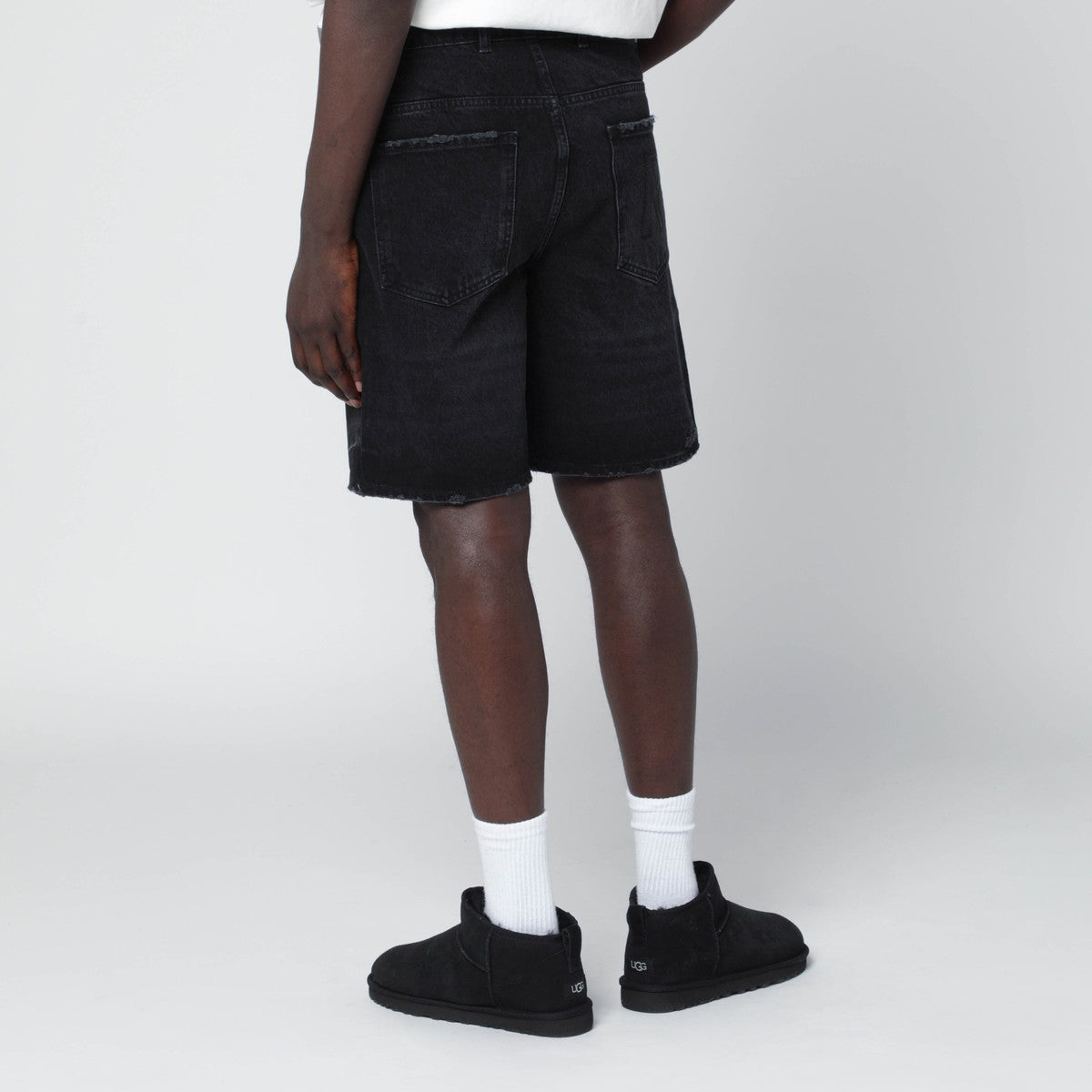 Represent Black denim Bermuda shorts Represent