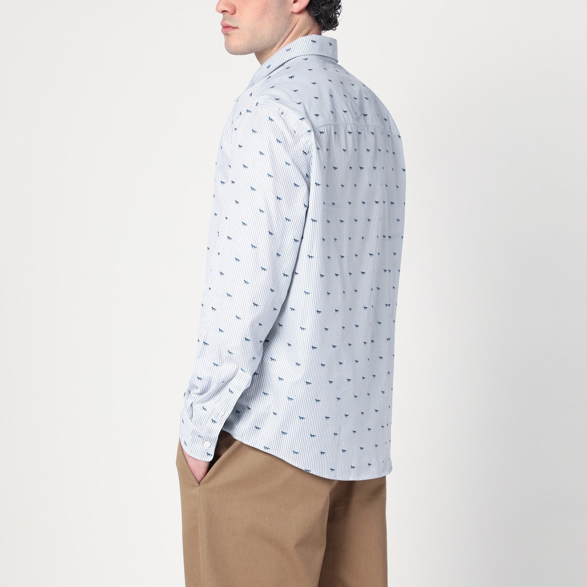 Maison Kitsuné Striped shirt with logos Maison Kitsuné
