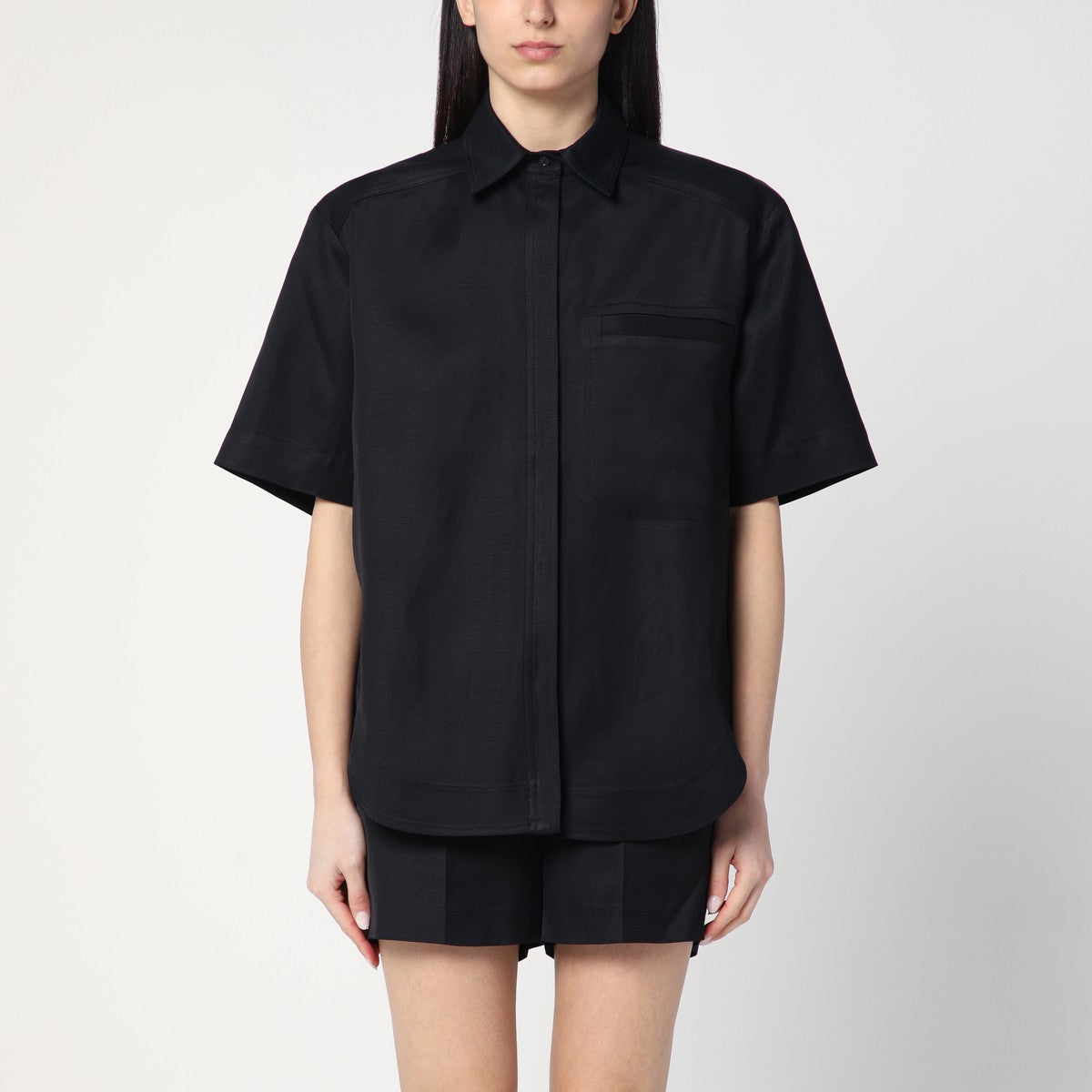 LouLou De Saison Black shirt in viscose and linen LouLou De Saison