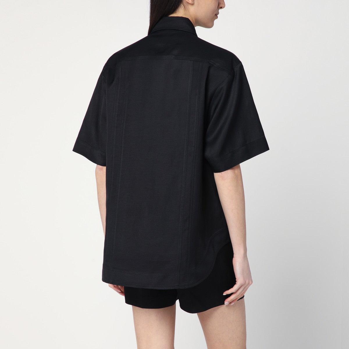 LouLou De Saison Black shirt in viscose and linen LouLou De Saison