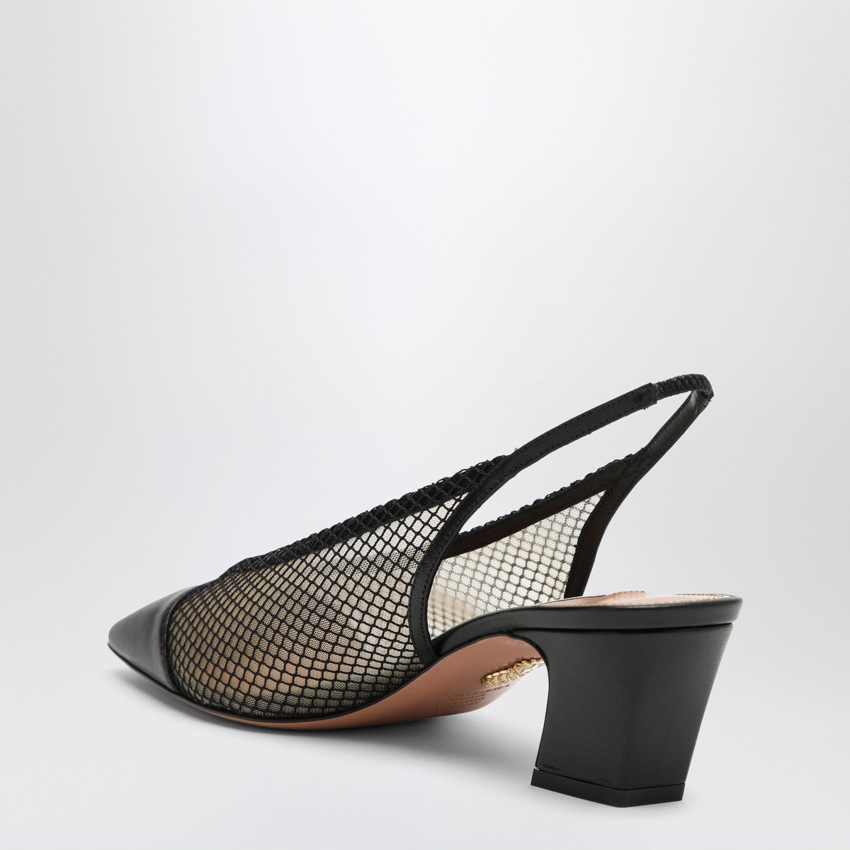 Aquazzura Margot black slingbacks in mesh and leather Aquazzura