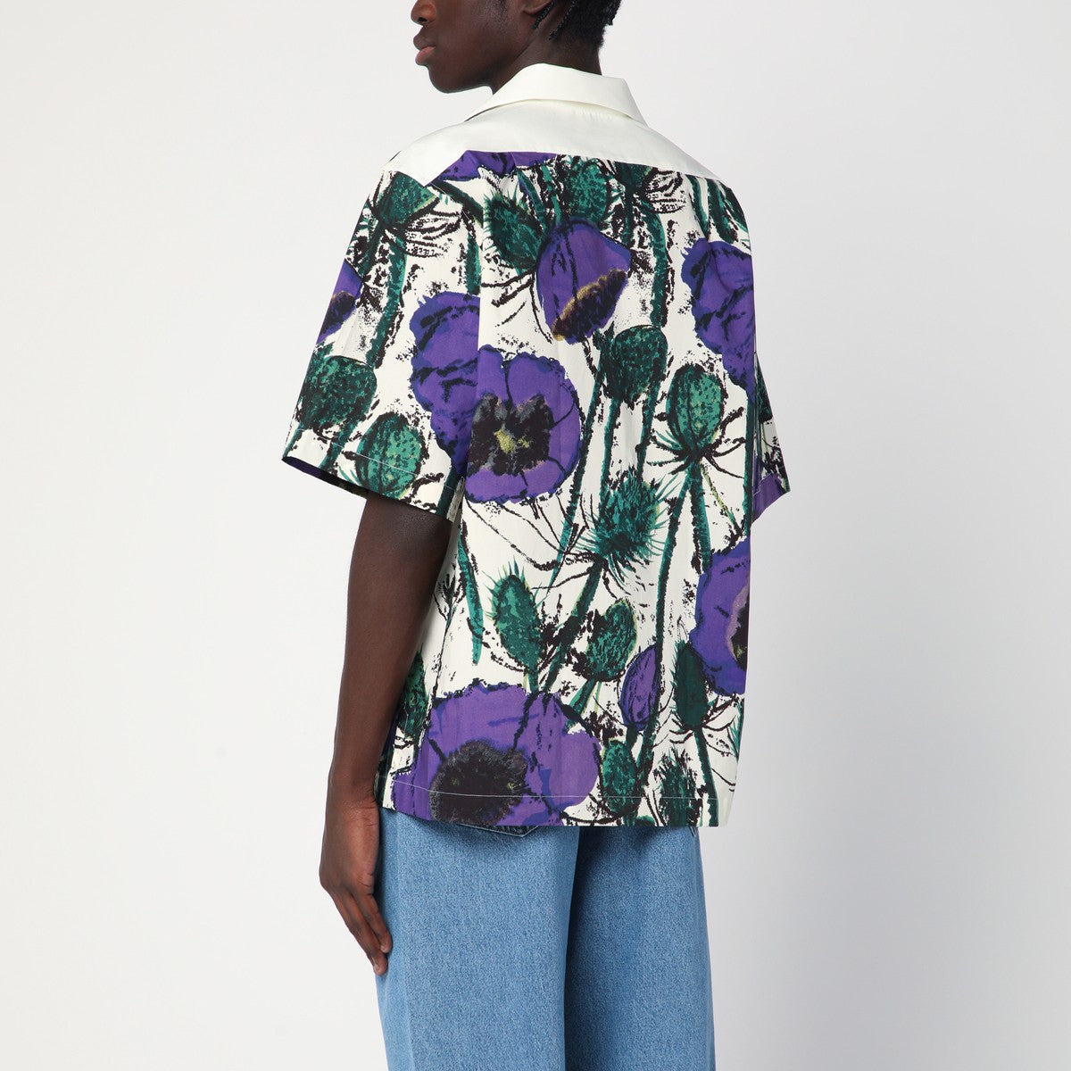 Wales Bonner Highlife bowling shirt with purple print Wales Bonner