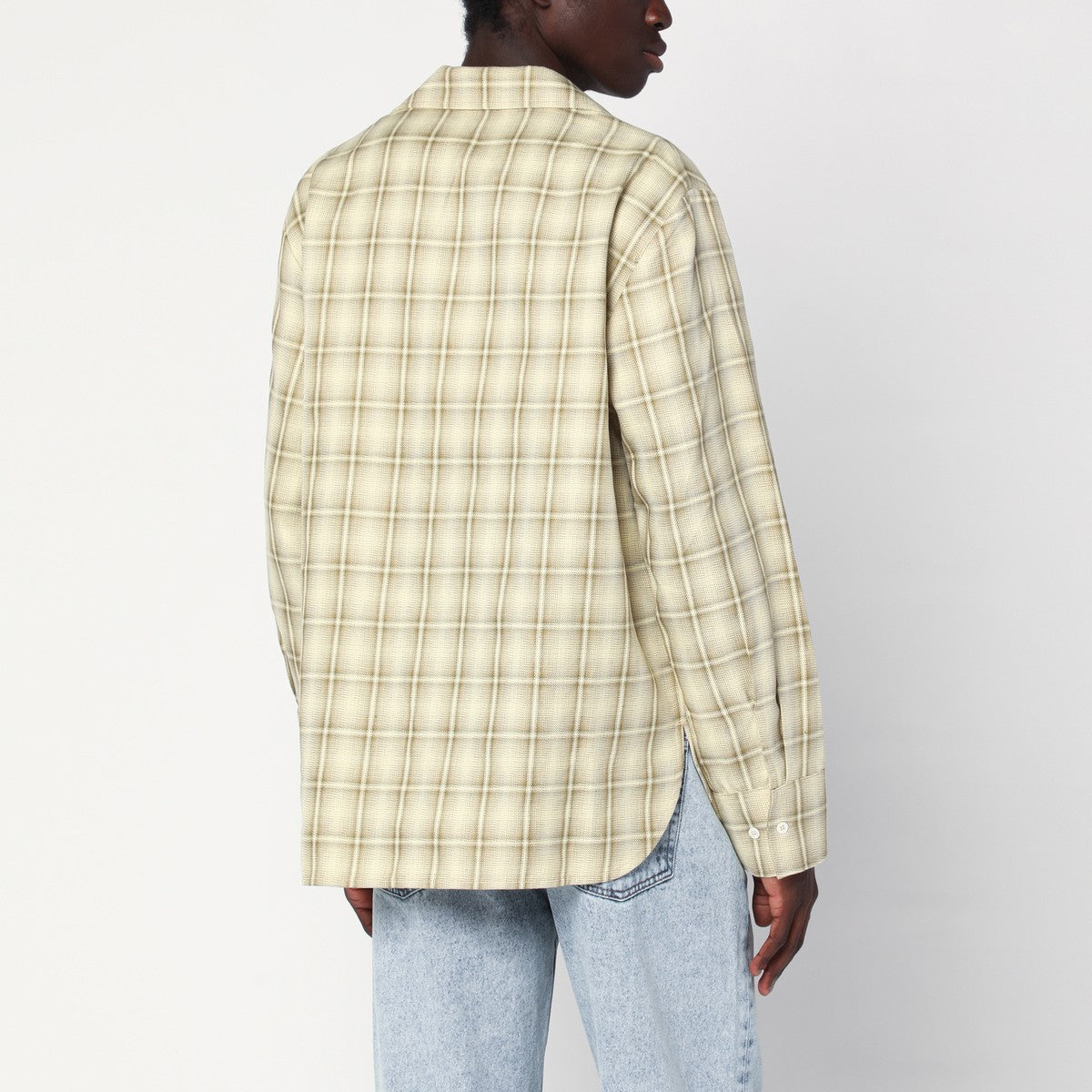 Séfr Ignacio check pattern shirt in cotton and linen Séfr
