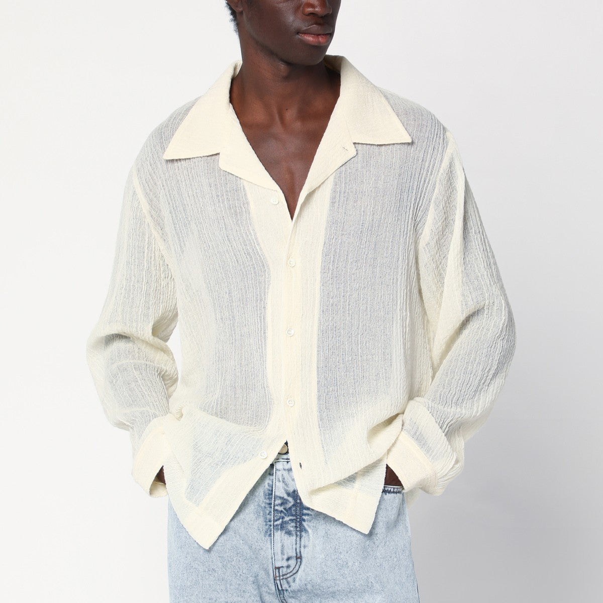 Séfr Ivory Jagou shirt in wool Séfr