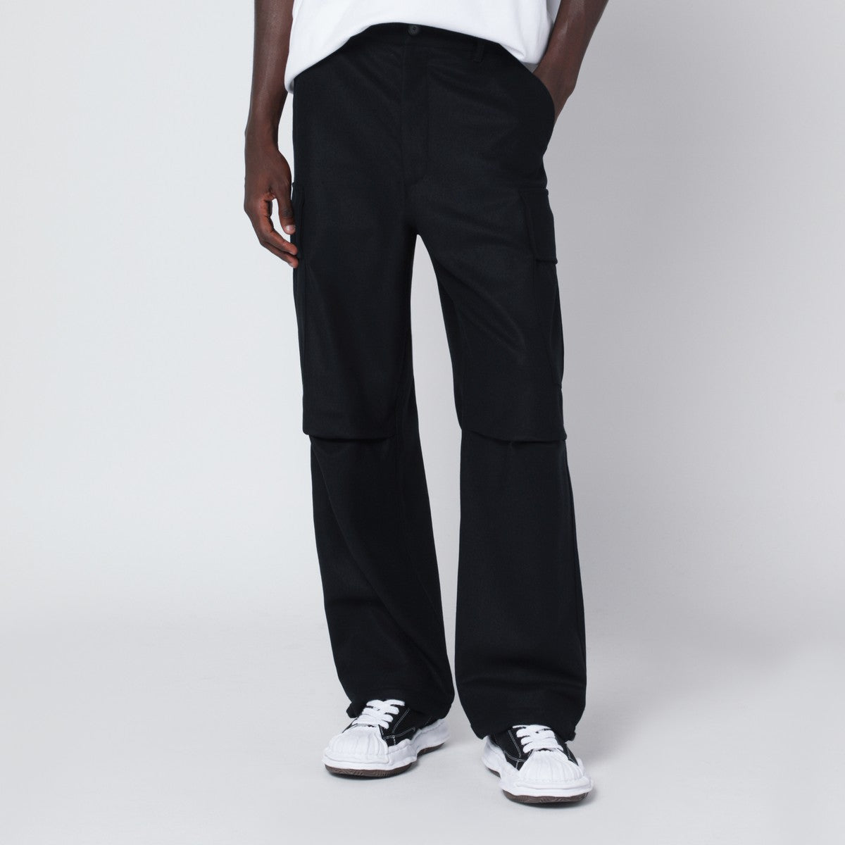 DARKPARK Black Saint wool cargo trousers Darkpark