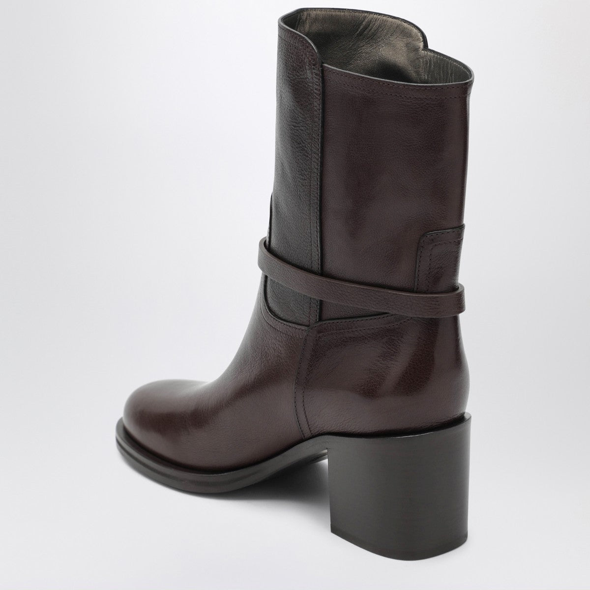 Brunello Cucinelli Brown leather ankle boots with heel Brunello Cucinelli