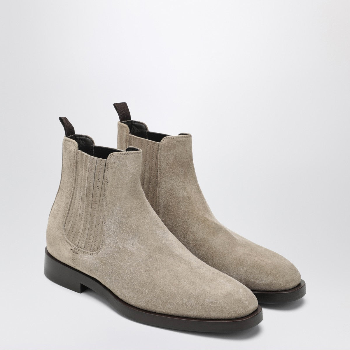 Brunello Cucinelli Light beige suede Chelsea boots Brunello Cucinelli