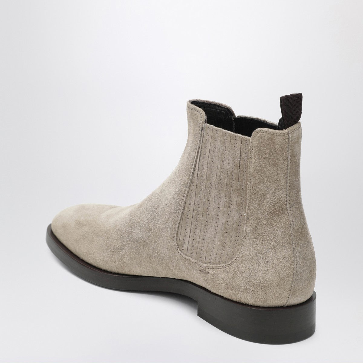 Brunello Cucinelli Light beige suede Chelsea boots Brunello Cucinelli