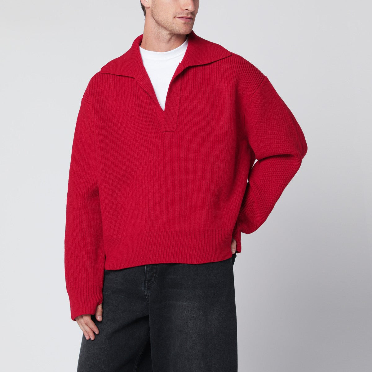 STUDIO NICHOLSON Crimson wool sweater Studio Nicholson